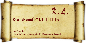 Kecskeméti Lilla névjegykártya