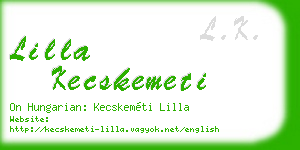 lilla kecskemeti business card