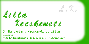 lilla kecskemeti business card